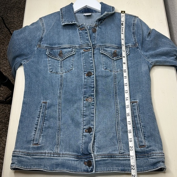 CHICO’S Classic American Flag Denim Stars and Stripes Jacket  Size 0 - US 4/6 - Picture 14 of 16